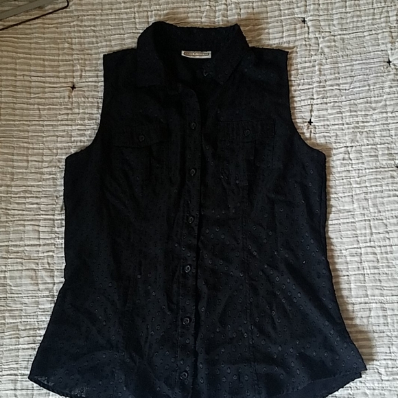 Black Button Up Blouse - Picture 1 of 5